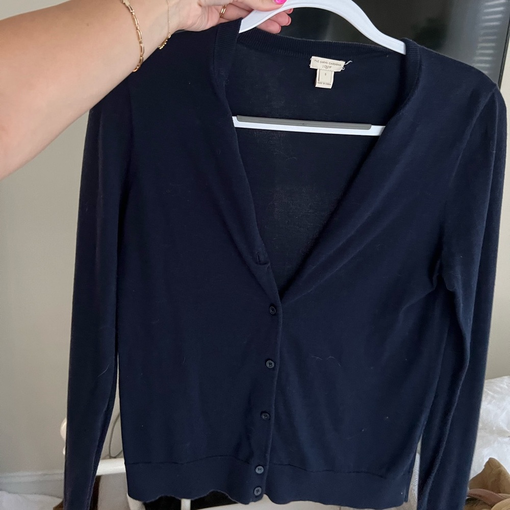 Navy J. Crew Cardigan